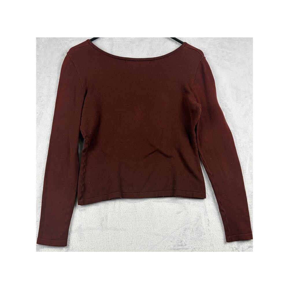 Peruvian Connection Pima Cotton Sweater – Burgundy – Size S - Picture 6 of 6